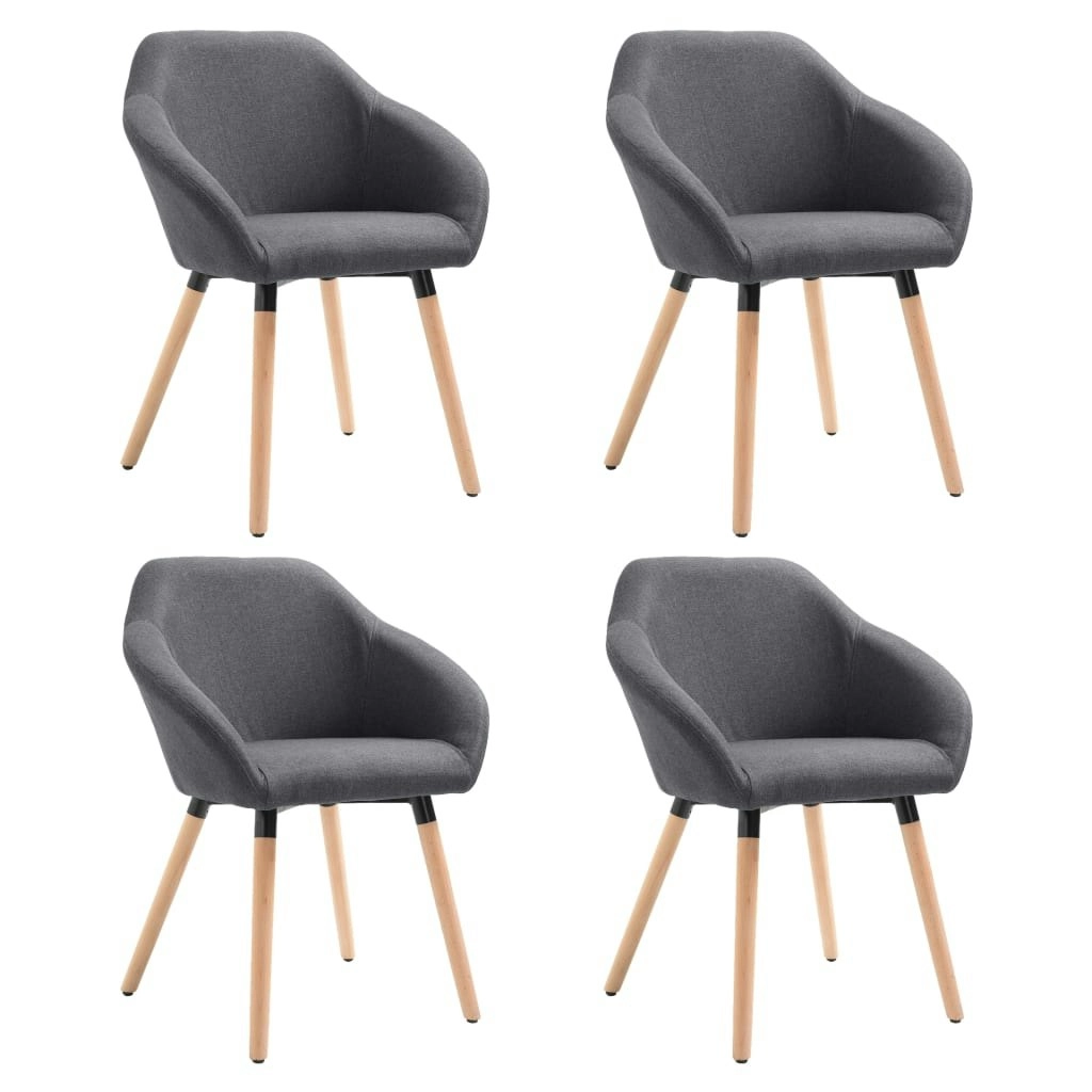 Dining Chairs 4 pcs Dark Grey Fabric 278408