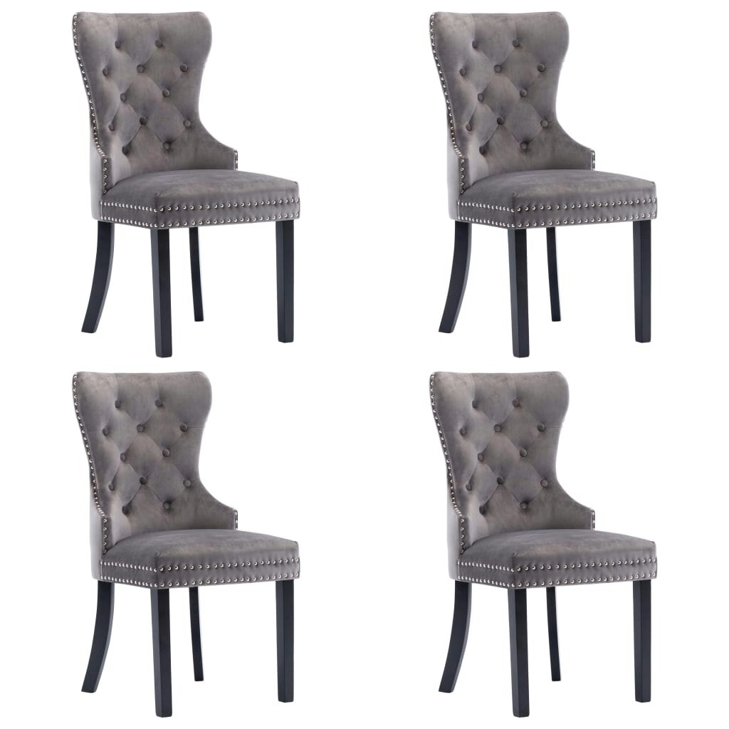 Dining Chairs 4 pcs Grey Velvet 3055873