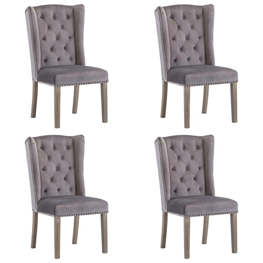 Dining Chairs 4 pcs Grey Velvet 3055851