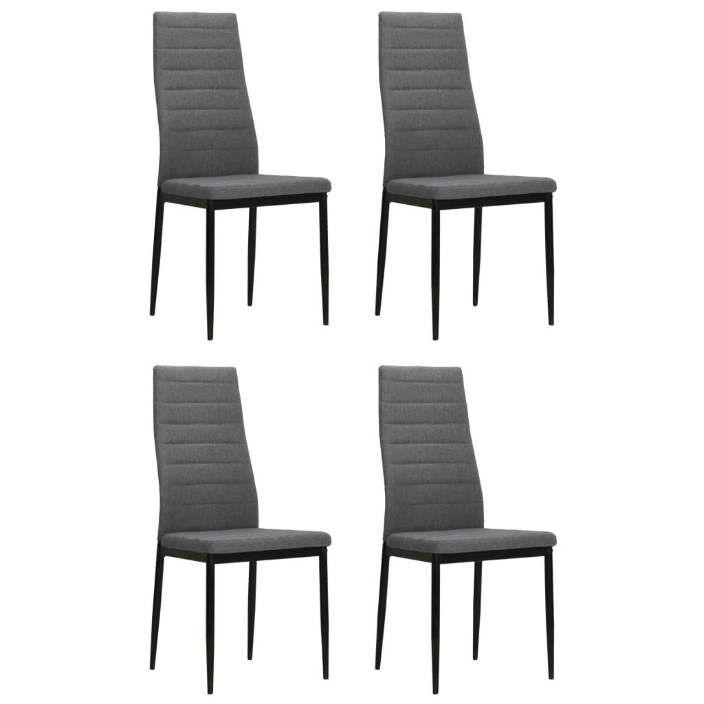 Dining Chairs 4 pcs Light Grey Fabric 246182