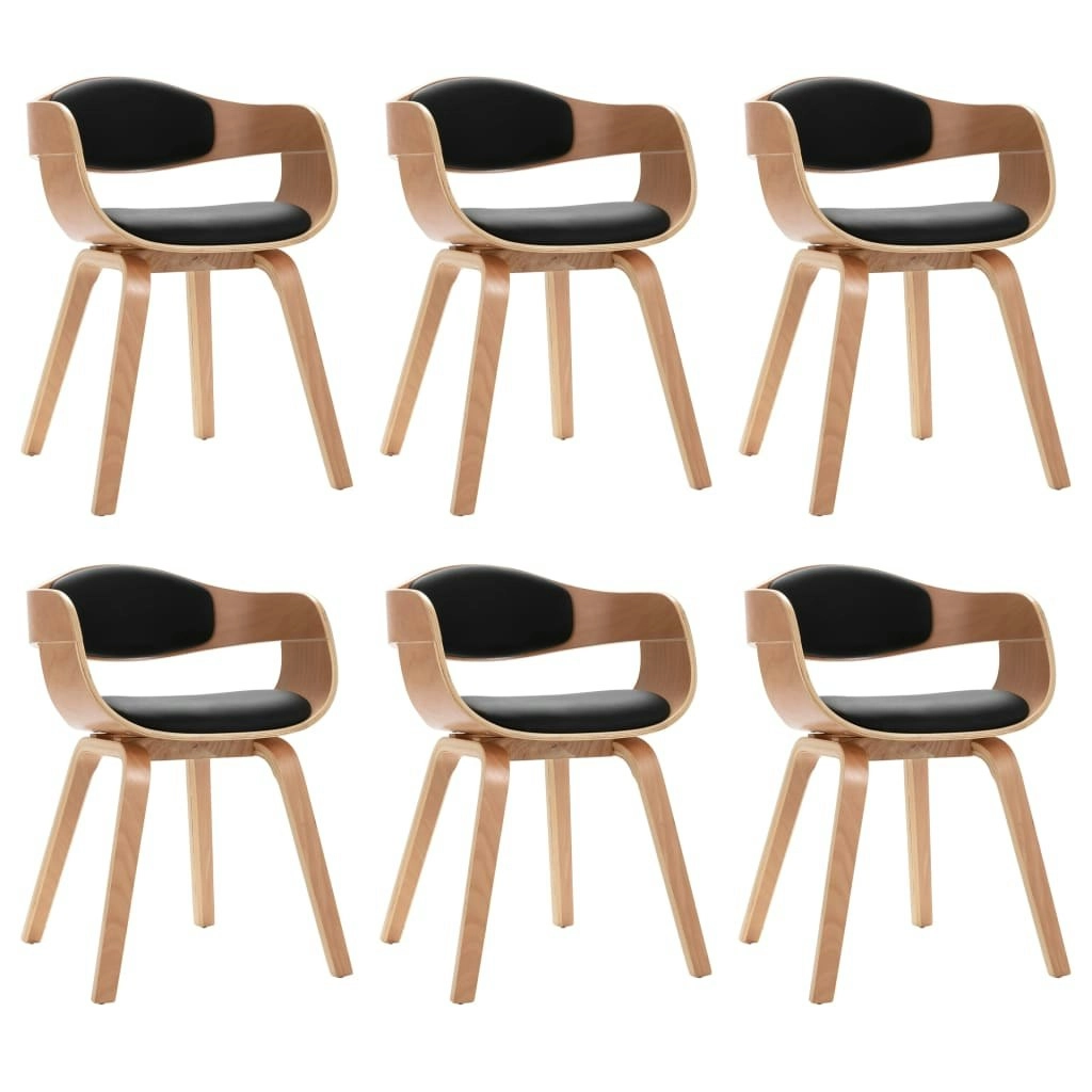 Dining Chairs 6 pcs Bent Wood and Faux Leather 3054819