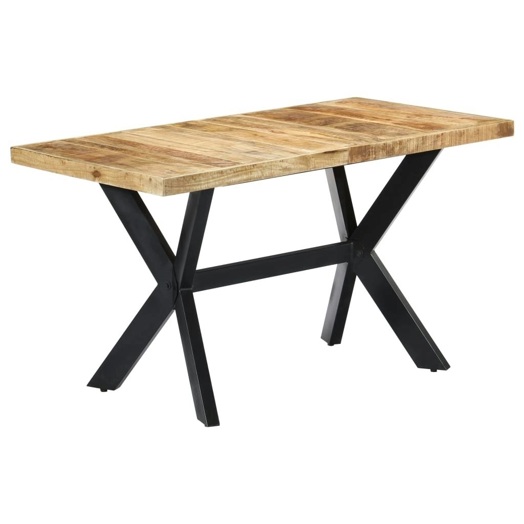 Dining Table 140x70x75 cm Solid Rough Mango Wood 247437