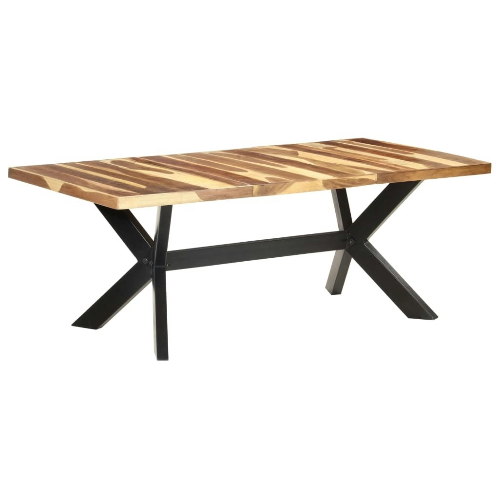 Dining Table 200x100x75 cm Solid Wood with Honey Finish 321549