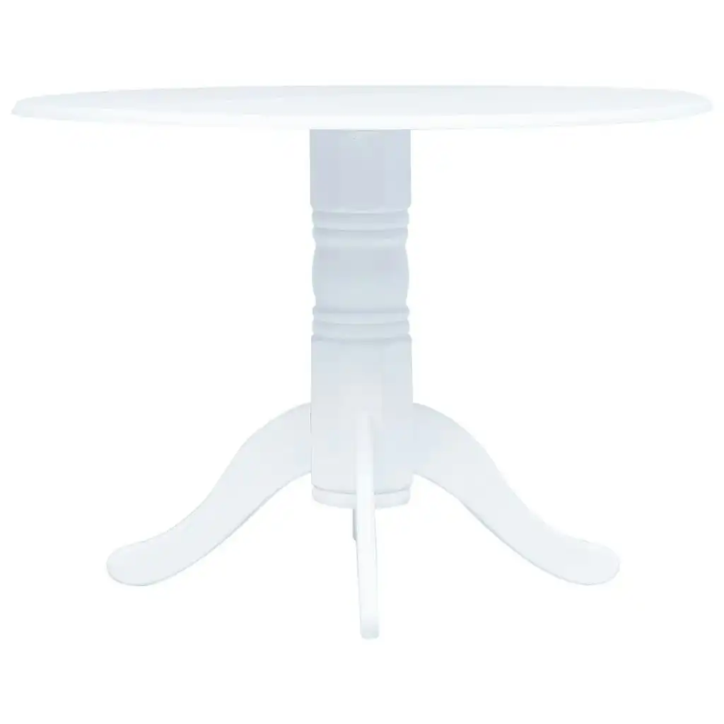 Dining Table White 106 cm Solid Rubber Wood 247353