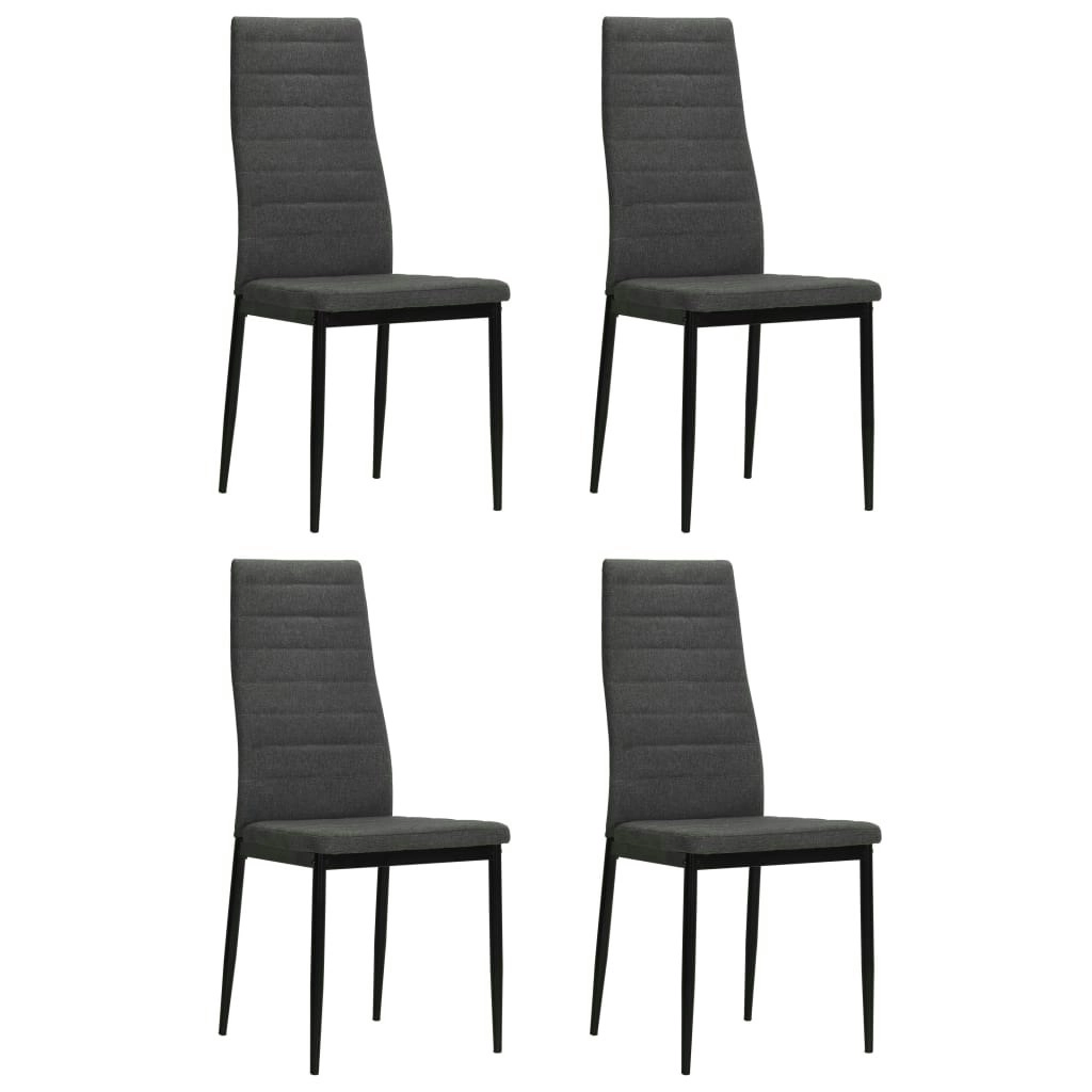 Dining Chairs 4 pcs Dark Grey Fabric 246180