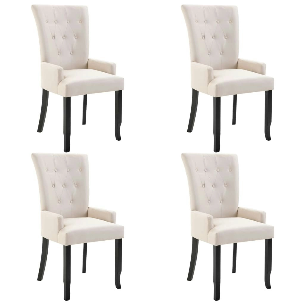 Dining Chairs with Armrests 4 pcs Beige Fabric 276903