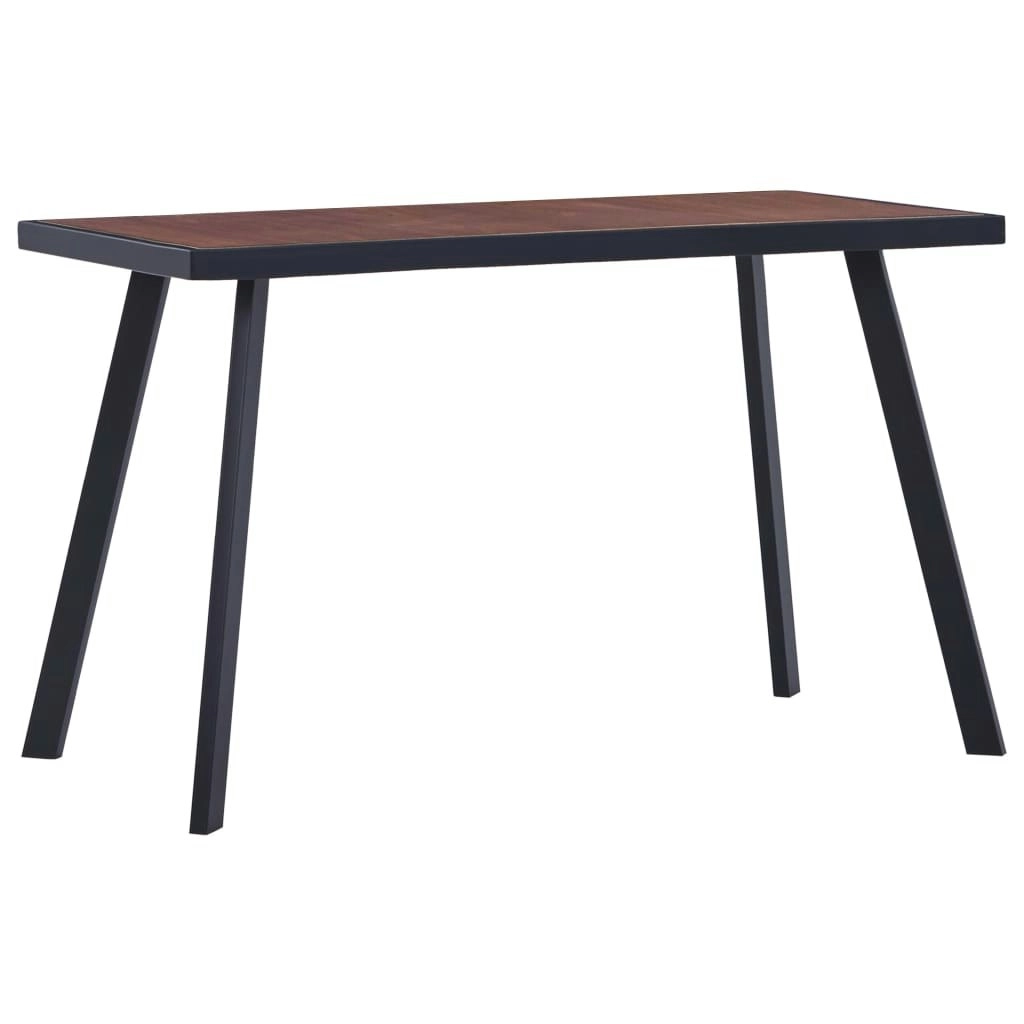 Dining Table Dark Wood and Black 120x60x75 cm MDF 281862