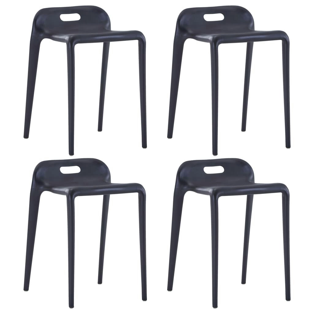 Stackable Stools 4 pcs Black Plastic 247281