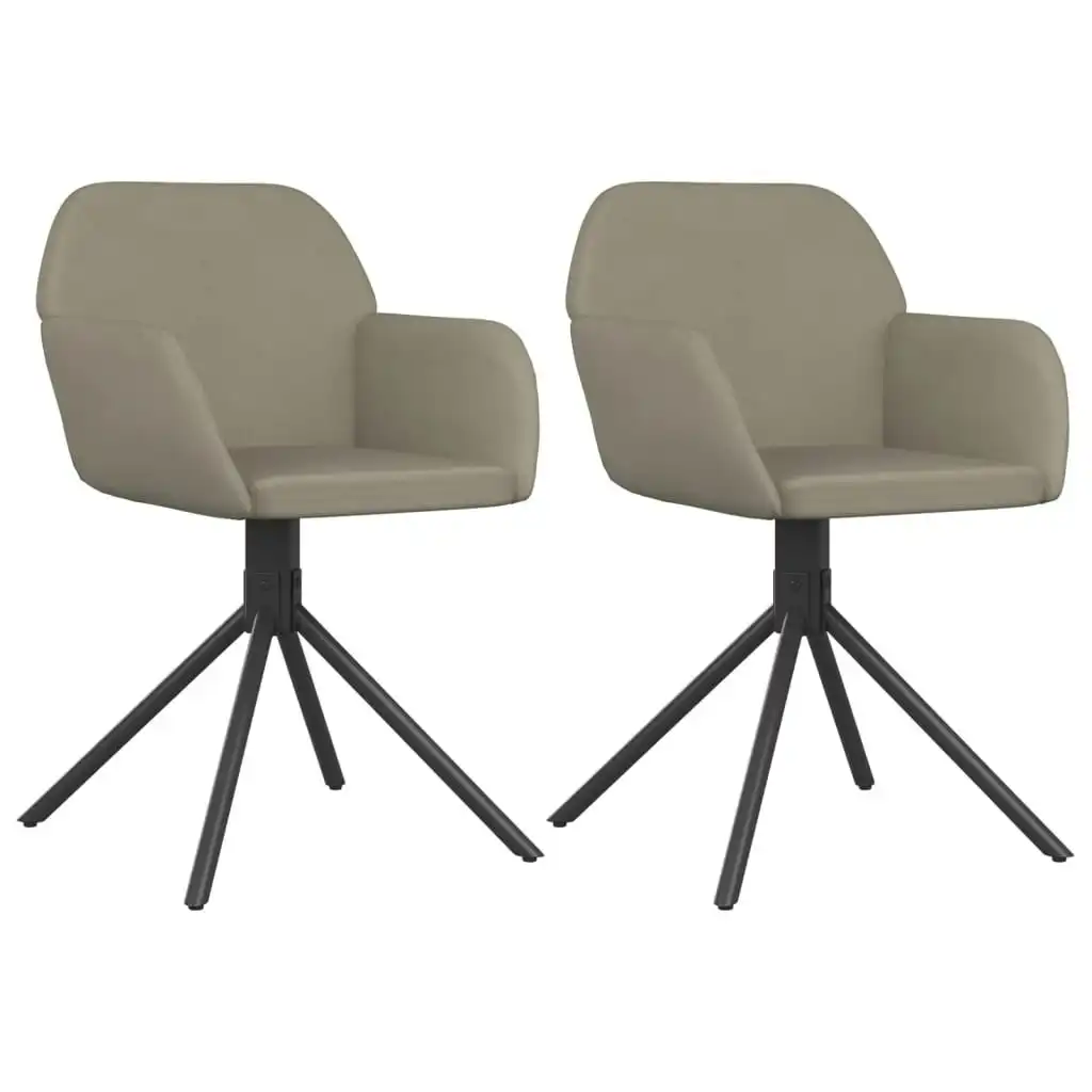 Swivel Dining Chairs 2 pcs Light Grey Velvet 344740