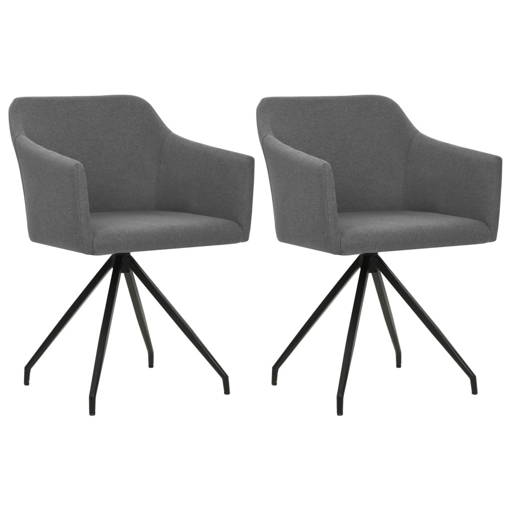 Swivel Dining Chairs 2 pcs Light Grey Fabric 323072