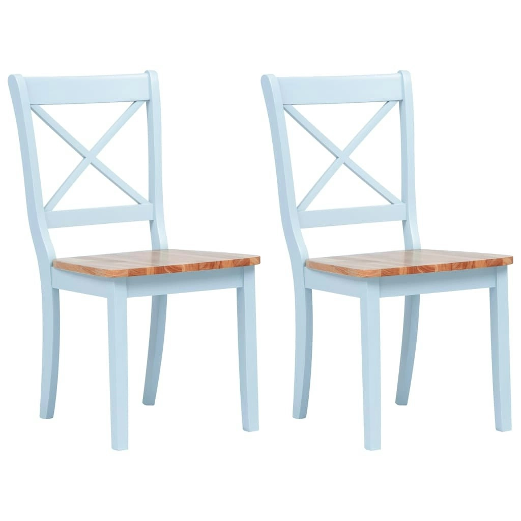 Dining Chairs 2 pcs Grey and Light Wood Solid Rubber Wood 247360