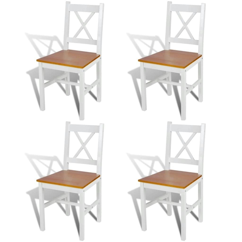 Dining Chairs 4 pcs White Pinewood 241513