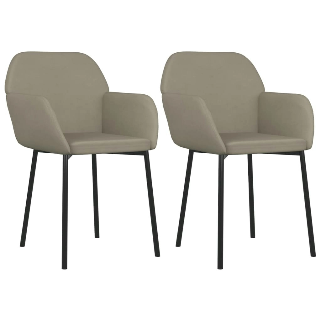 Dining Chairs 2 pcs Light Grey Velvet 344701