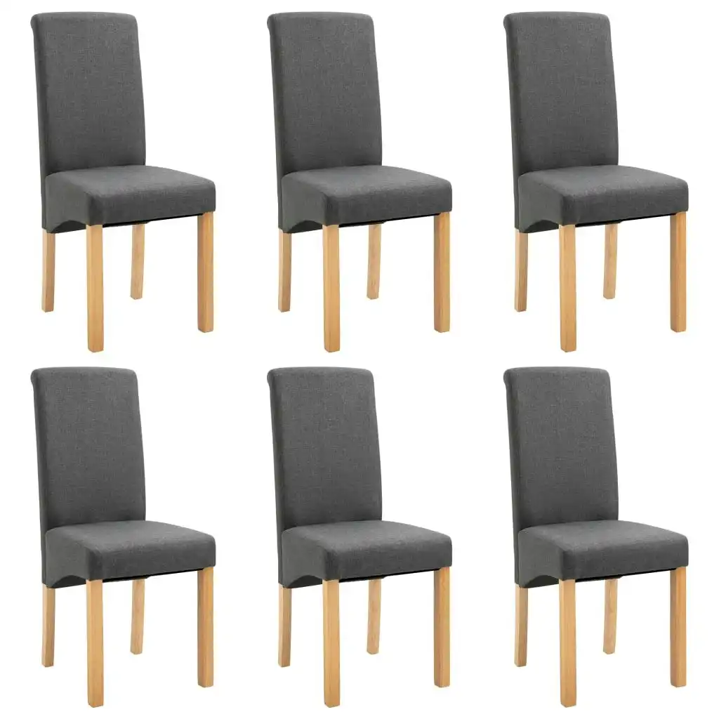 Dining Chairs 6 pcs Grey Fabric 276893