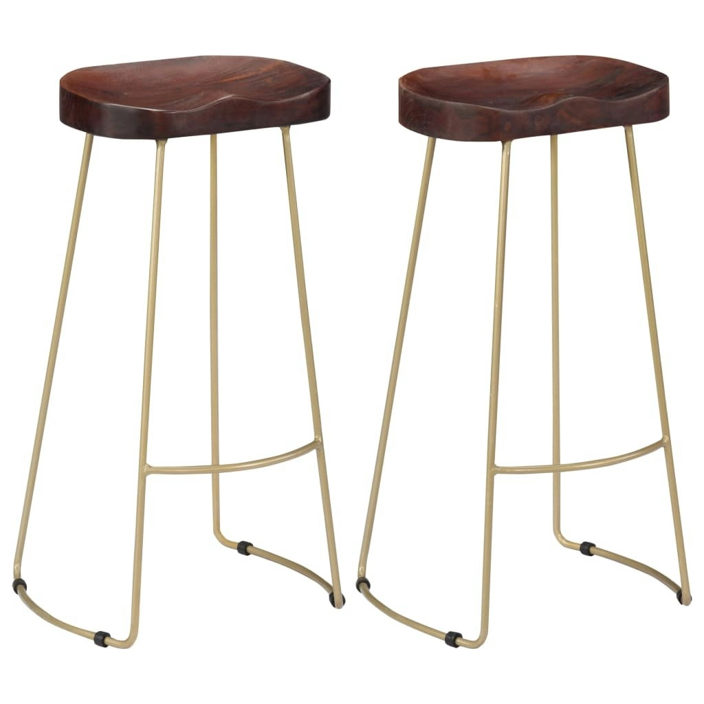 Gavin Bar Stools 2 pcs Solid Mango Wood 247835