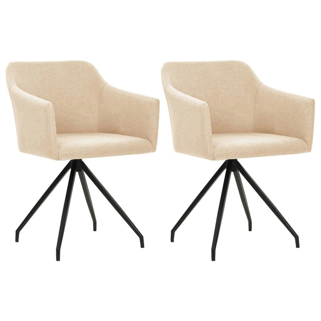 Swivel Dining Chairs 2 pcs Cream Fabric 323074