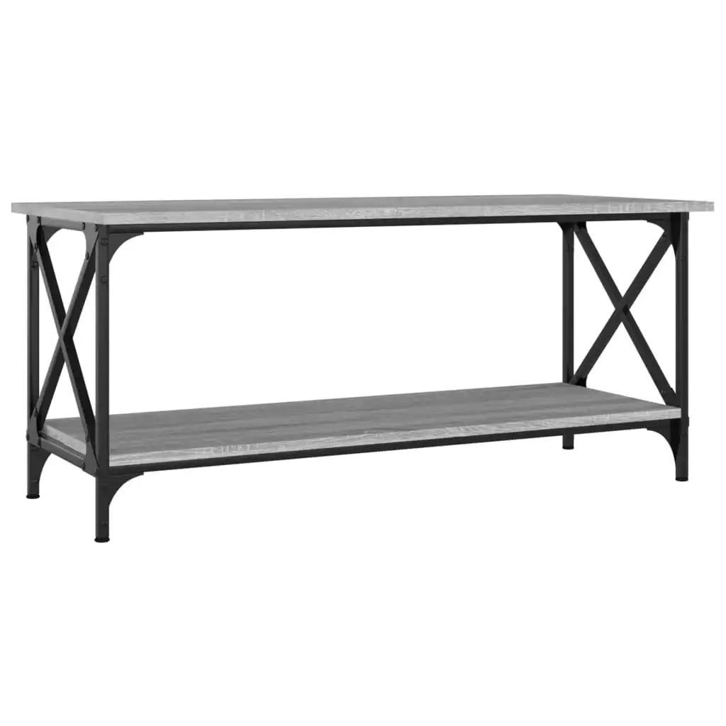 Coffee Table Grey Sonoma 100x45x45 cm Engineered Wood and Iron 823315