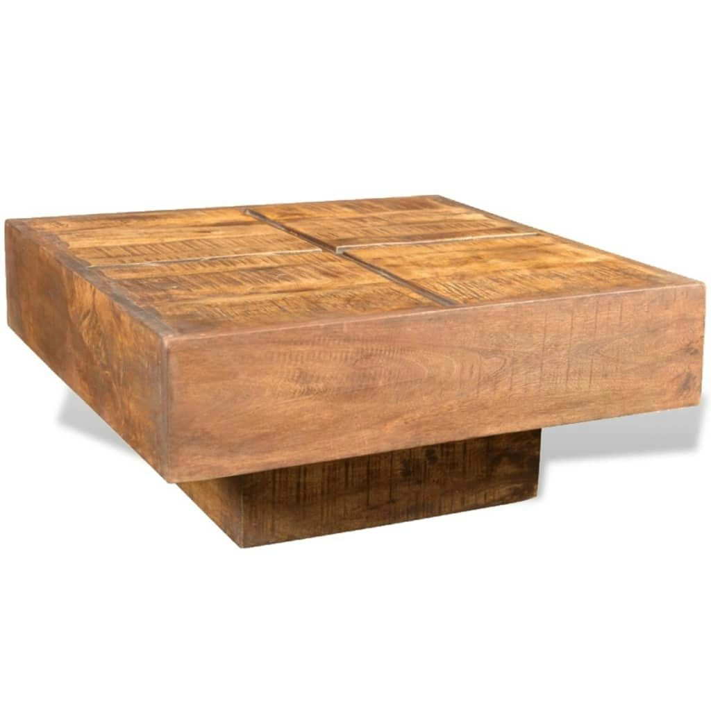 Coffee Table Brown Square Solid Mango Wood 241132