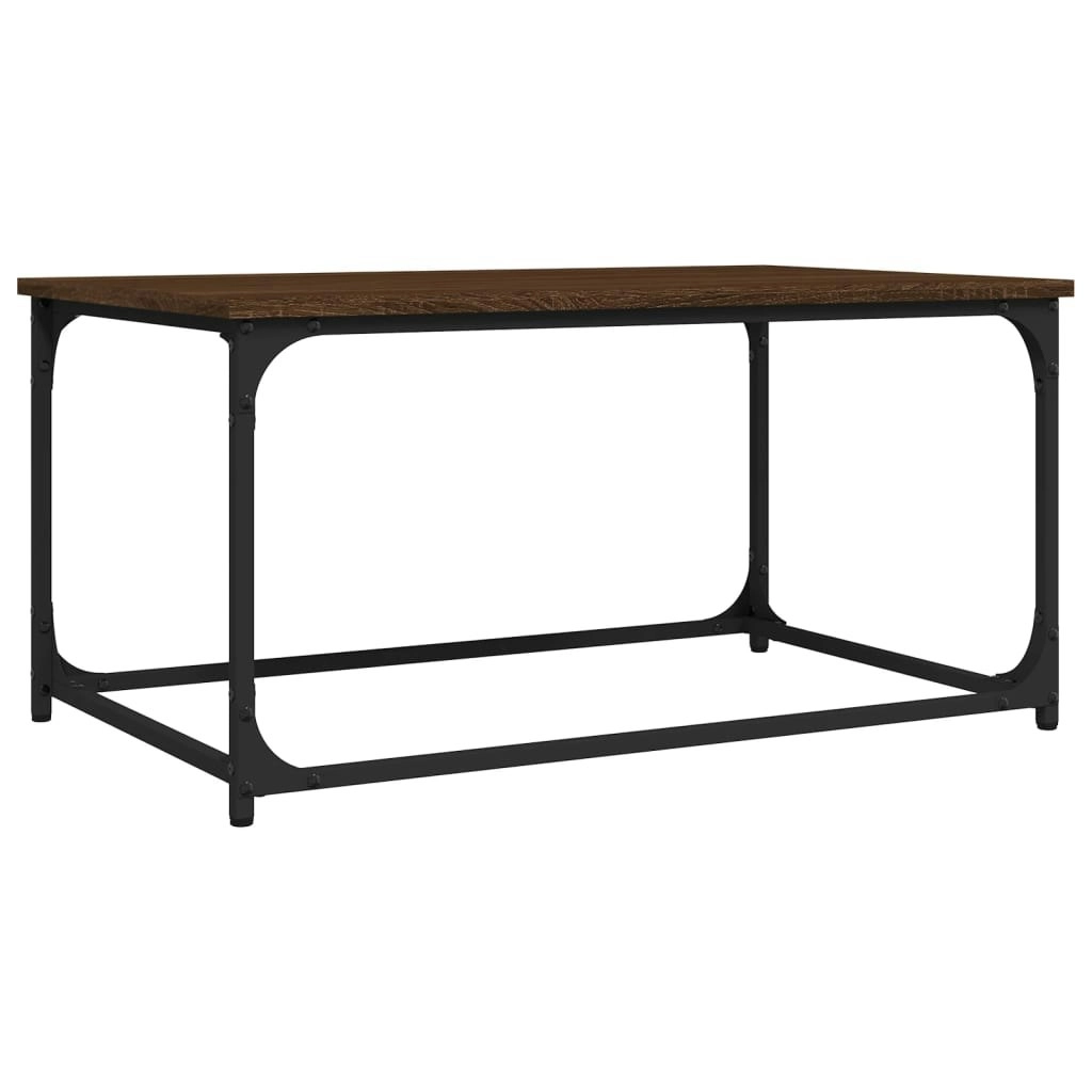 Coffee Table Brown Oak 80x50x40 cm Engineered Wood and Iron 823296