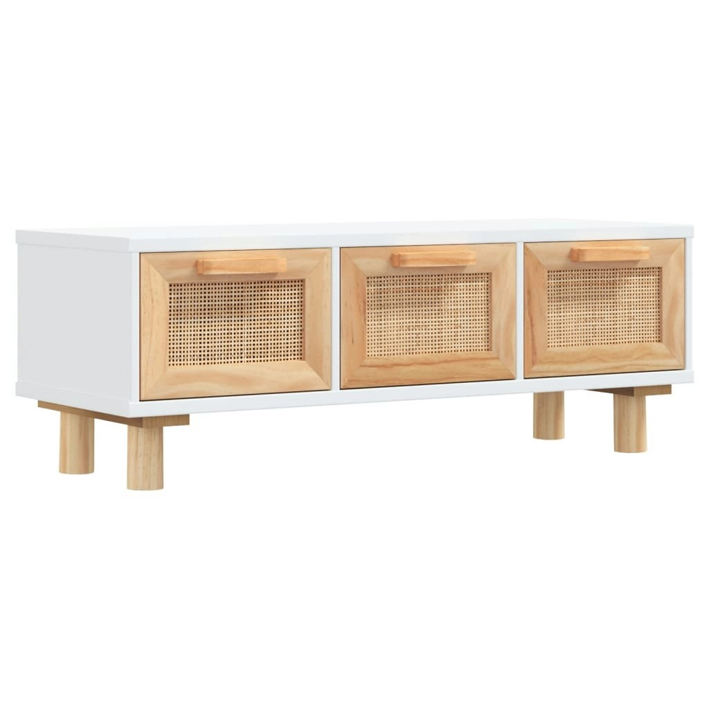 Coffee Table White 80x40x30 cm Engineered Wood&Solid Wood Pine 345618