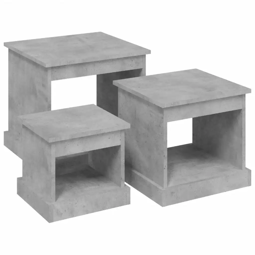 Coffee Tables 3 pcs Concrete Grey Engineered Wood 816492