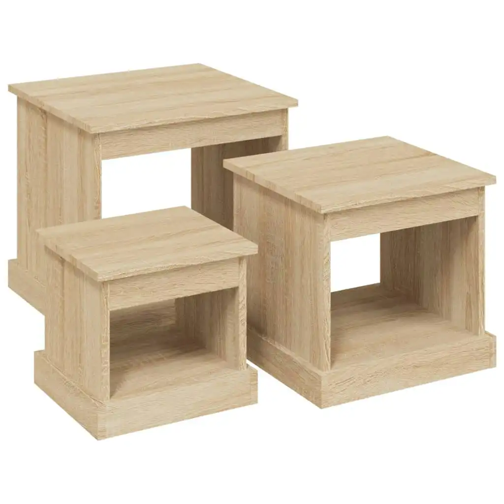 Coffee Tables 3 pcs Sonoma Oak Engineered Wood 816491