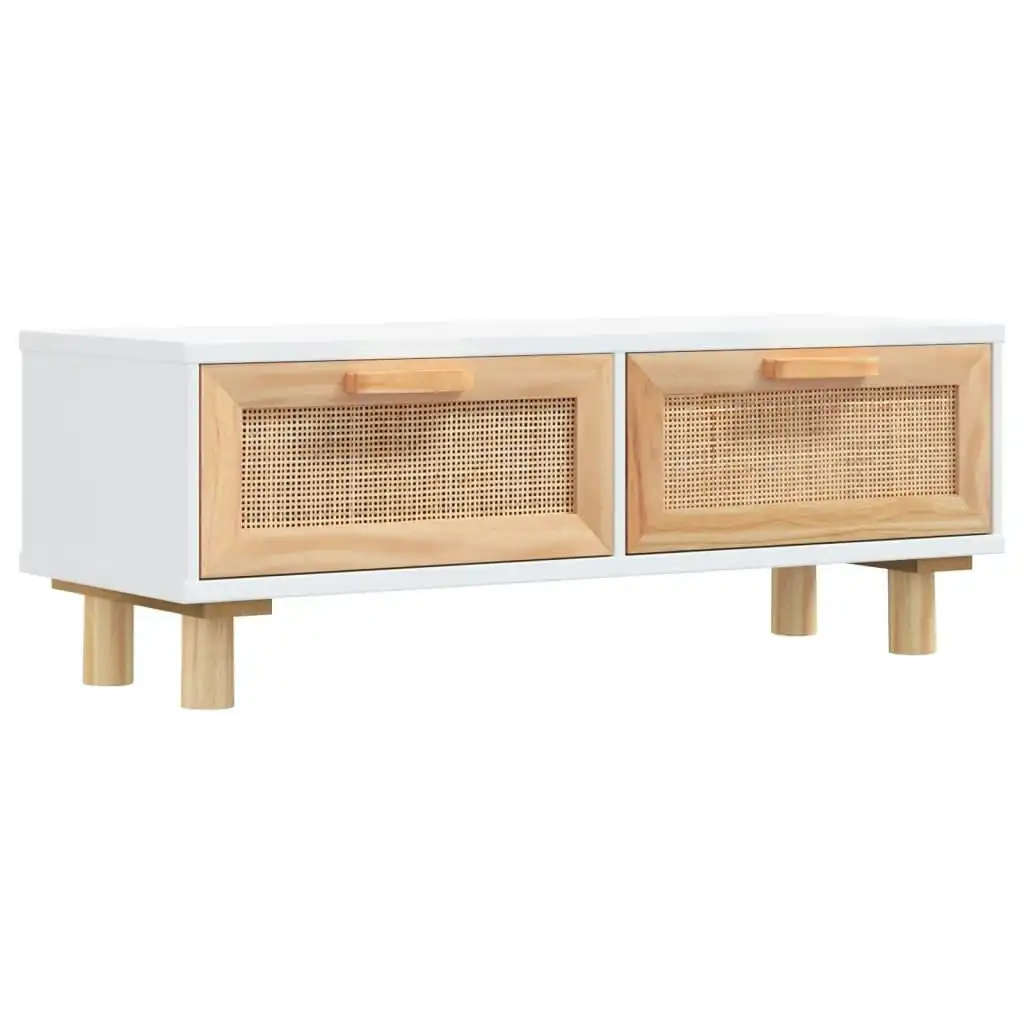 Coffee Table White 80x40x30 cm Engineered Wood&Solid Wood Pine 345621