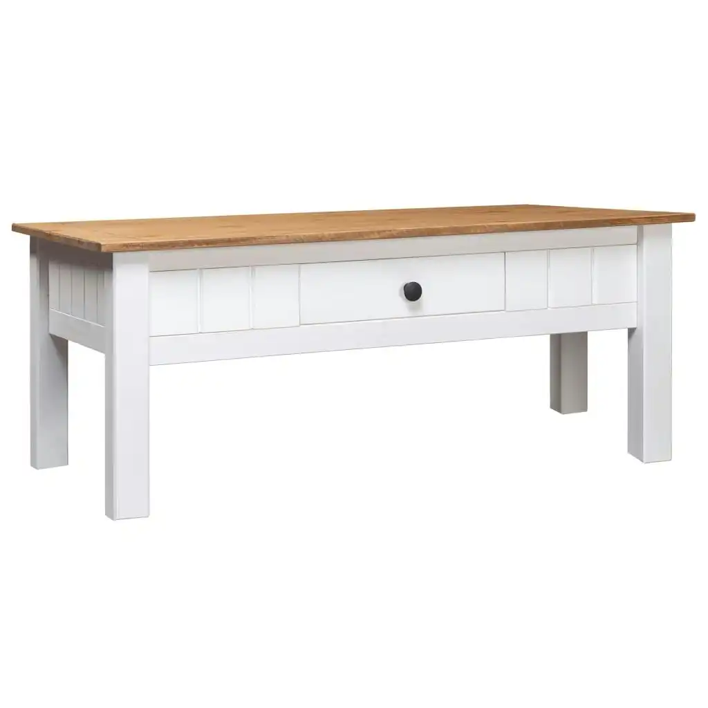 Coffee Table White 100x60x45 cm Solid Pine Wood Panama Range 282684