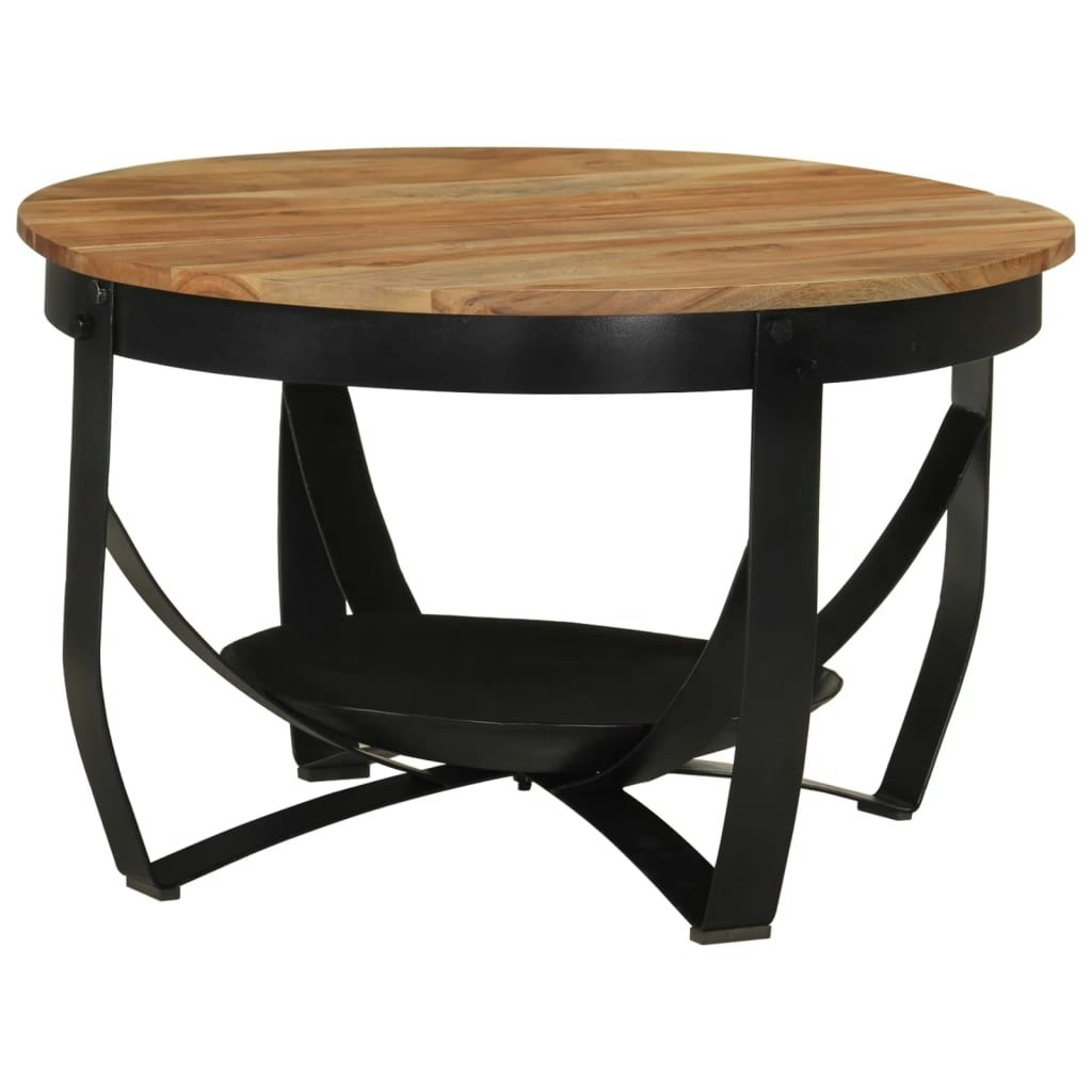 Coffee Table ÃƒËœ 68x43 cm Solid Wood Acacia and Iron 351673