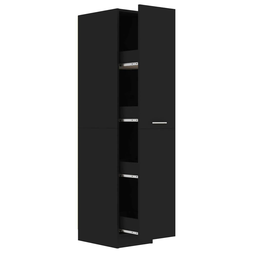 Apothecary Cabinet Black 30x42.5x150 cm Engineered Wood 804221