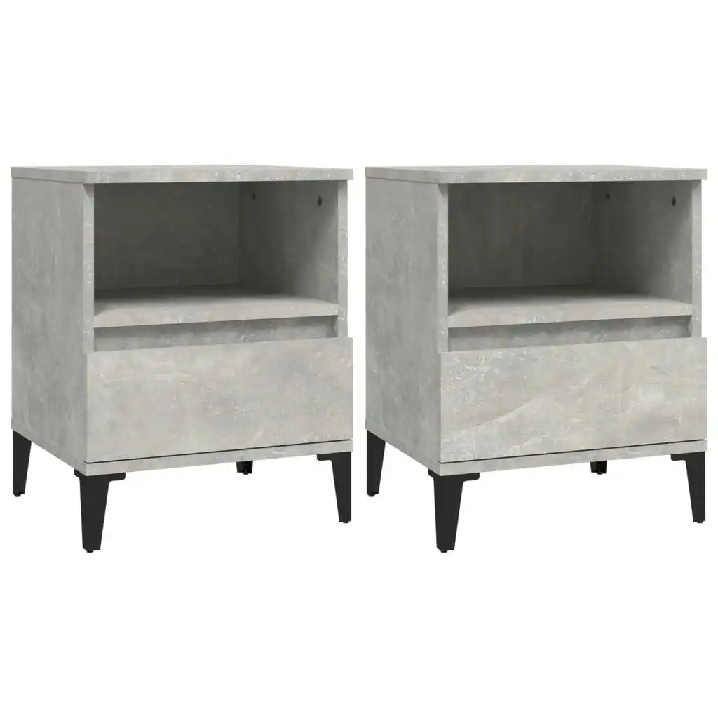 Bedside Cabinets 2 pcs Concrete Grey 40x35x50 cm 821819