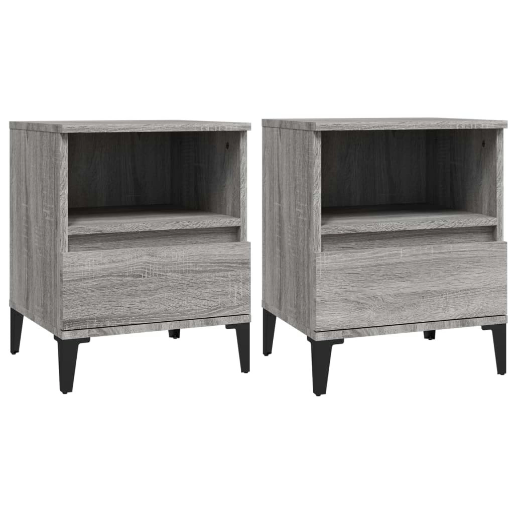 Bedside Cabinets 2 pcs Grey Sonoma 40x35x50 cm 821823