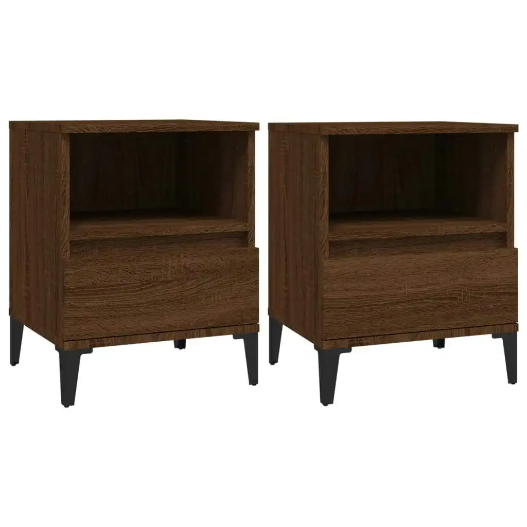 Bedside Cabinets 2 pcs Brown Oak 40x35x50 cm 821825