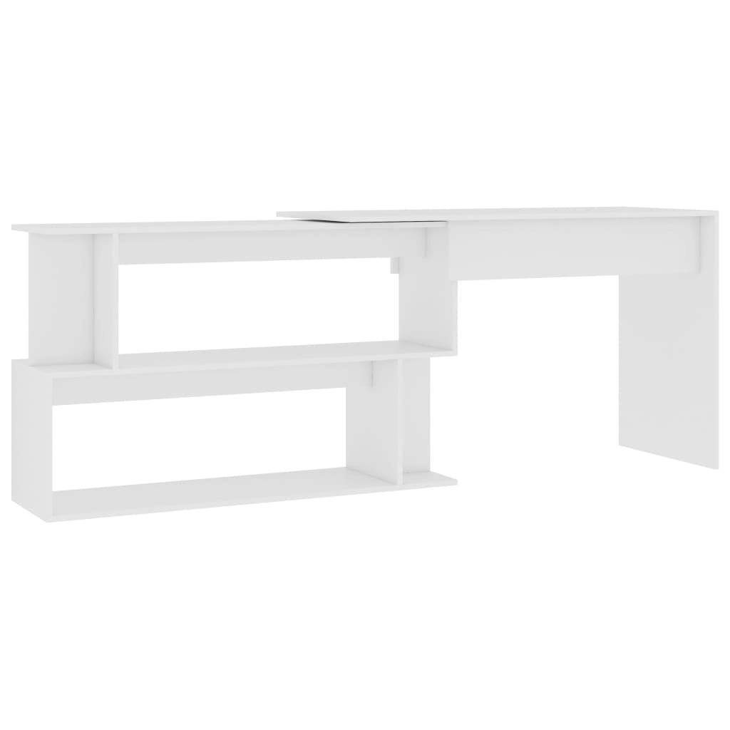 Corner Desk White 200x50x76 cm Engineered Wood 801098