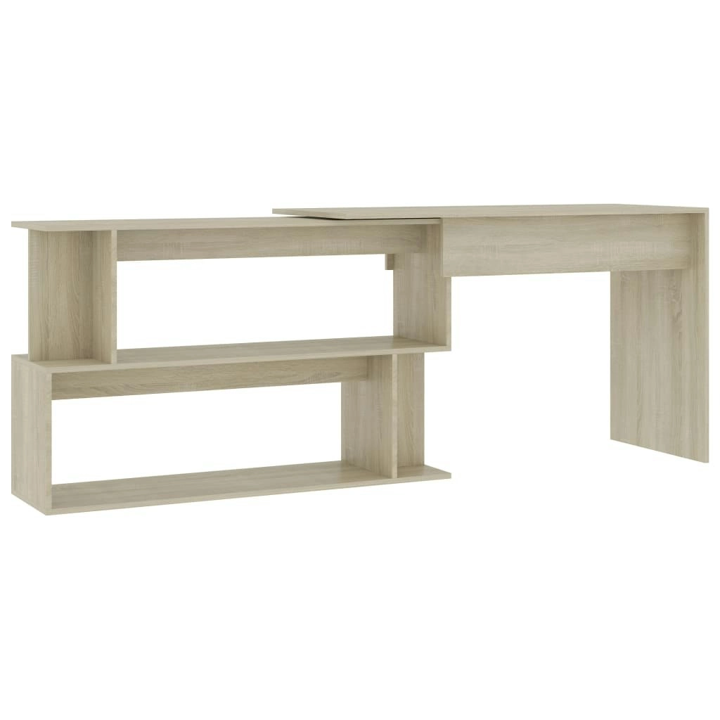 Corner Desk Sonoma Oak 200x50x76 cm Engineered Wood 801101