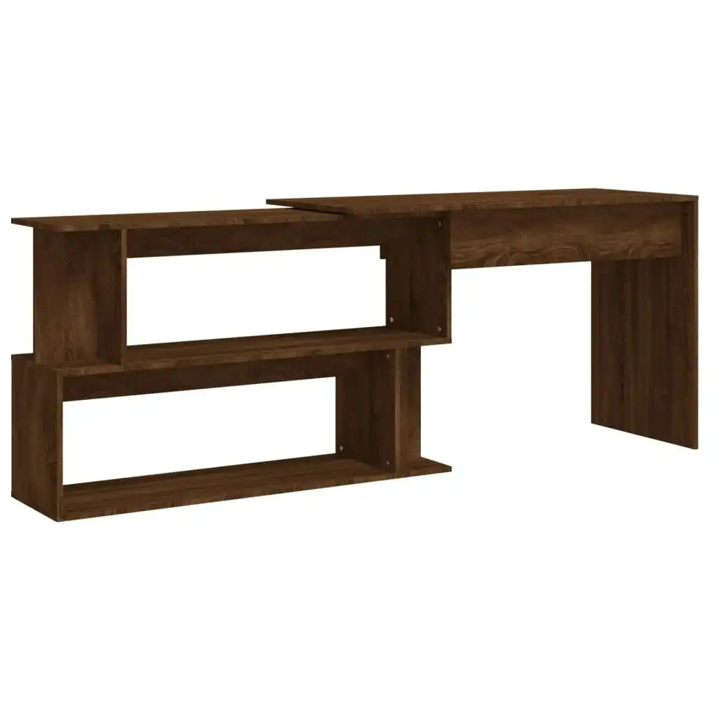 Corner Desk Brown Oak 200x50x76 cm Engineered Wood 815425