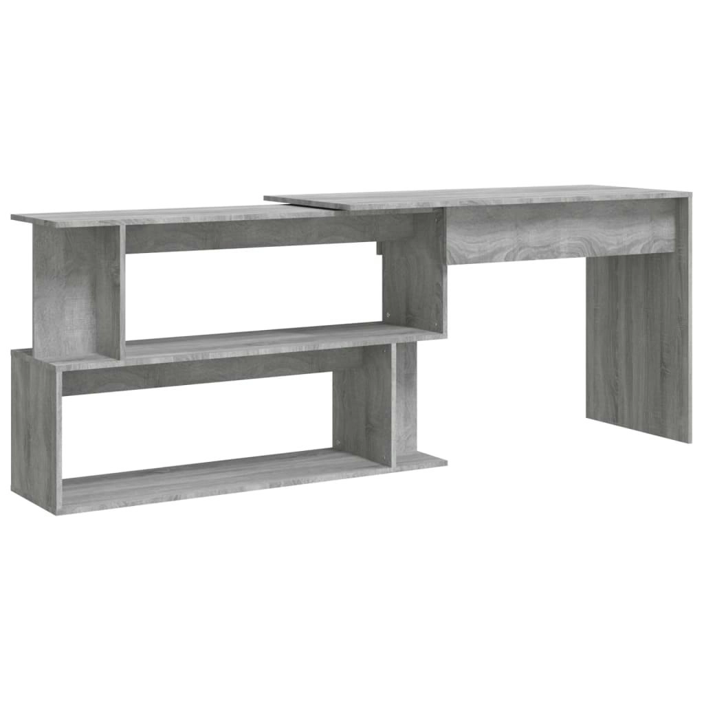 Corner Desk Grey Sonoma 200x50x76 cm Engineered Wood 815424