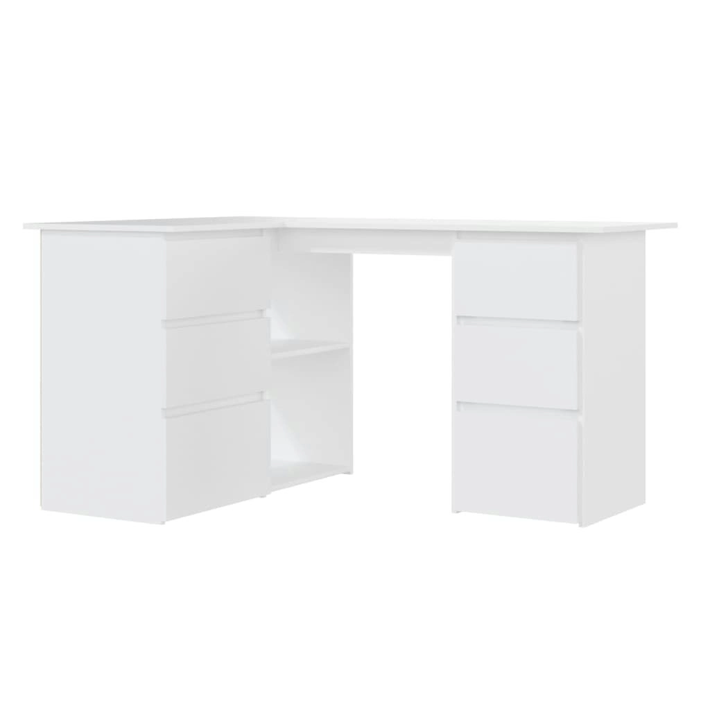 Corner Desk White 145x100x76 cm Engineered Wood 801089