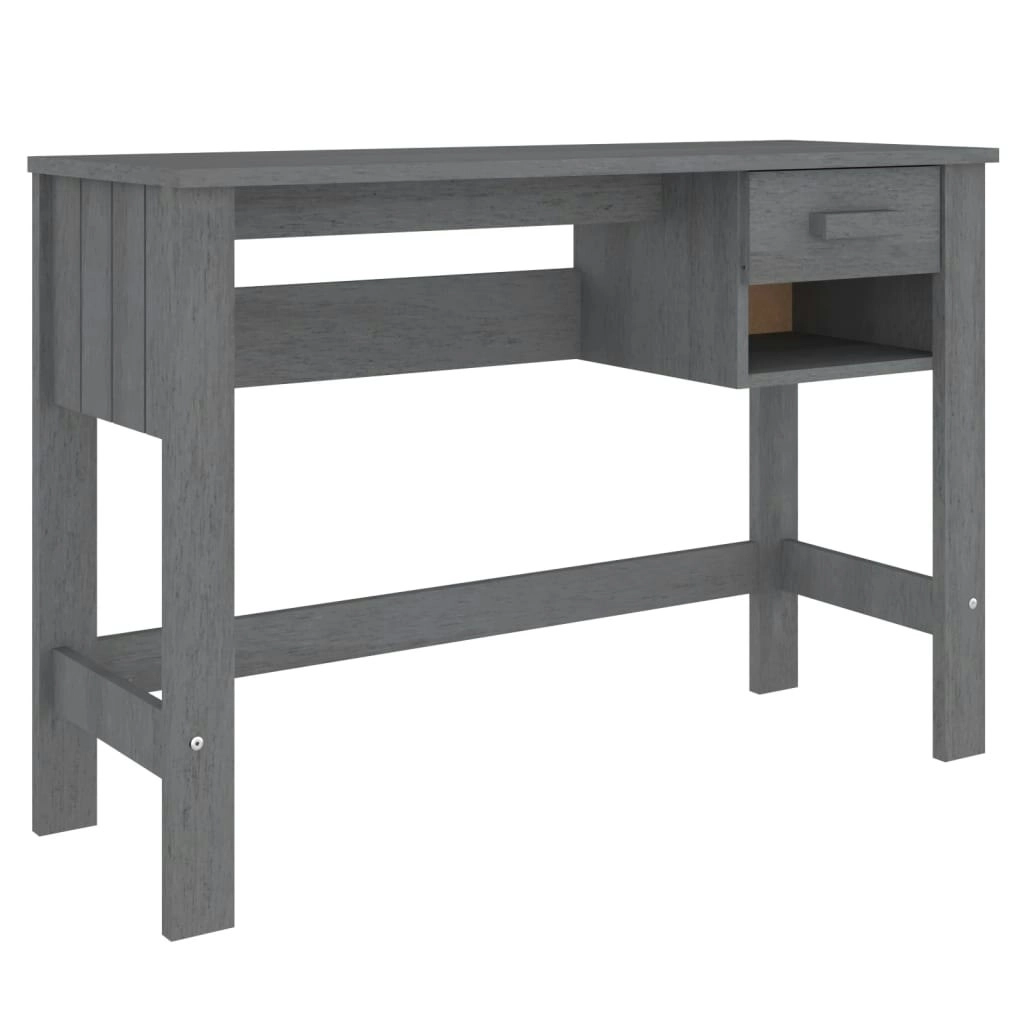 Desk "HAMAR" Dark Grey 110x40x75 cm Solid Wood Pine 340458