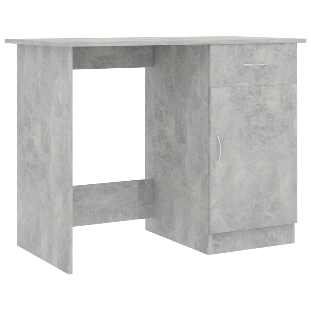 Desk Concrete Grey 100x50x76 cm Engineered Wood 801084