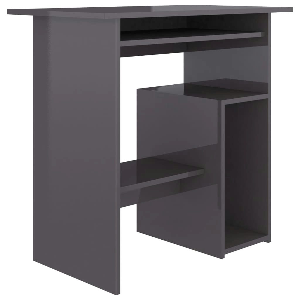 Desk High Gloss Grey 80x45x74 cm Engineered Wood 801372