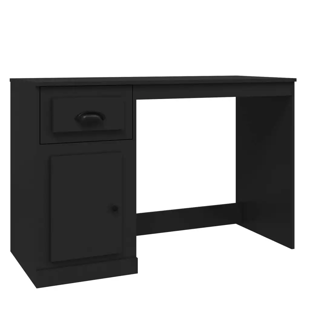 Desk with Drawer Black 115x50x75 cm Engineered Wood 816473