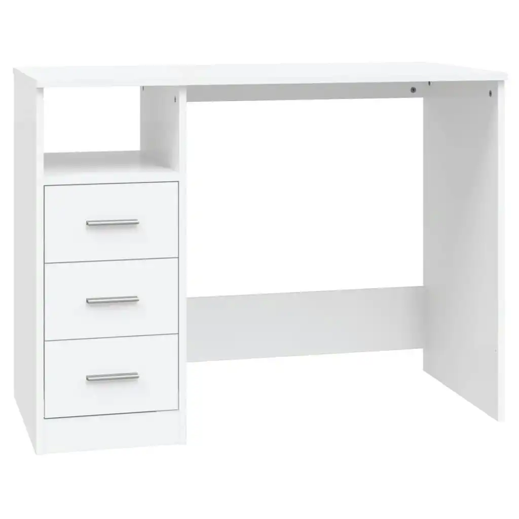 Desk with Drawers White 102x50x76 cm Engineered Wood 823032