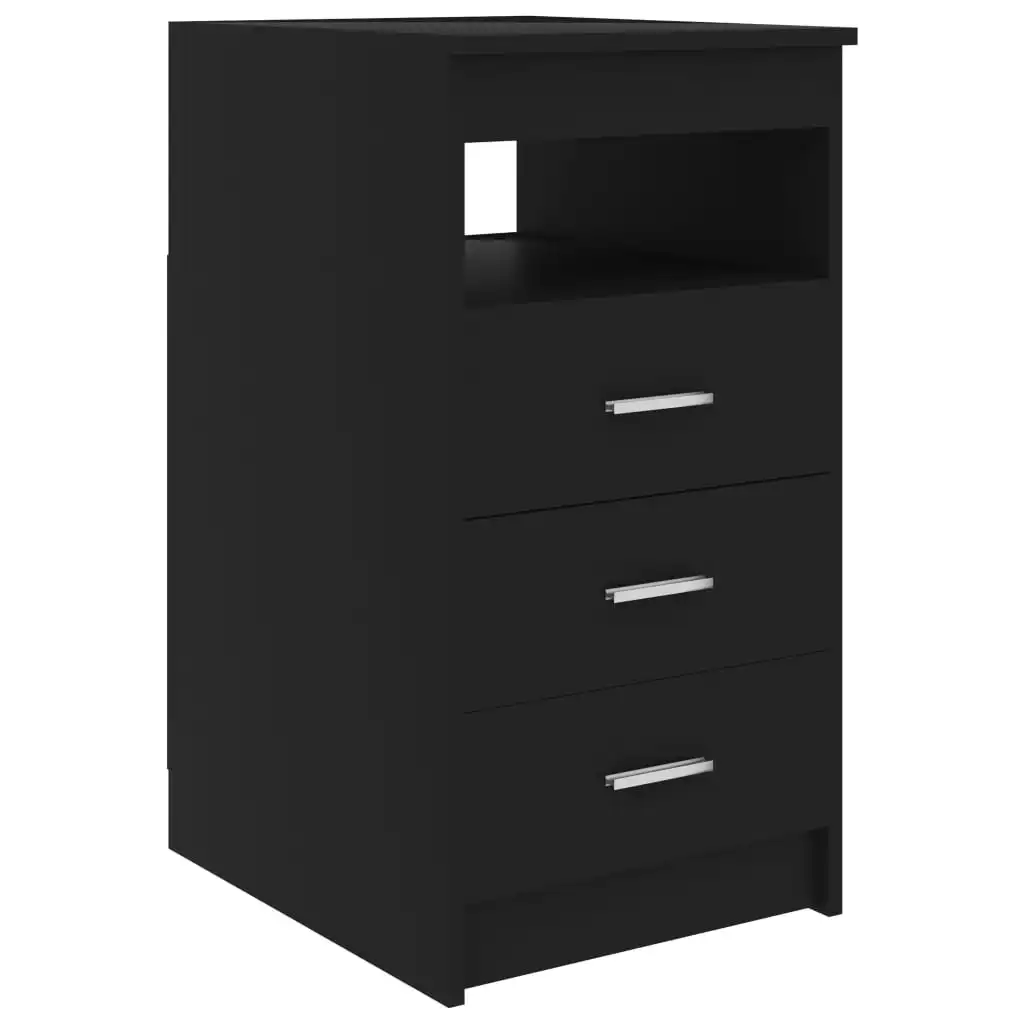 Drawer Cabinet Black 40x50x76 cm Engineered Wood 801806