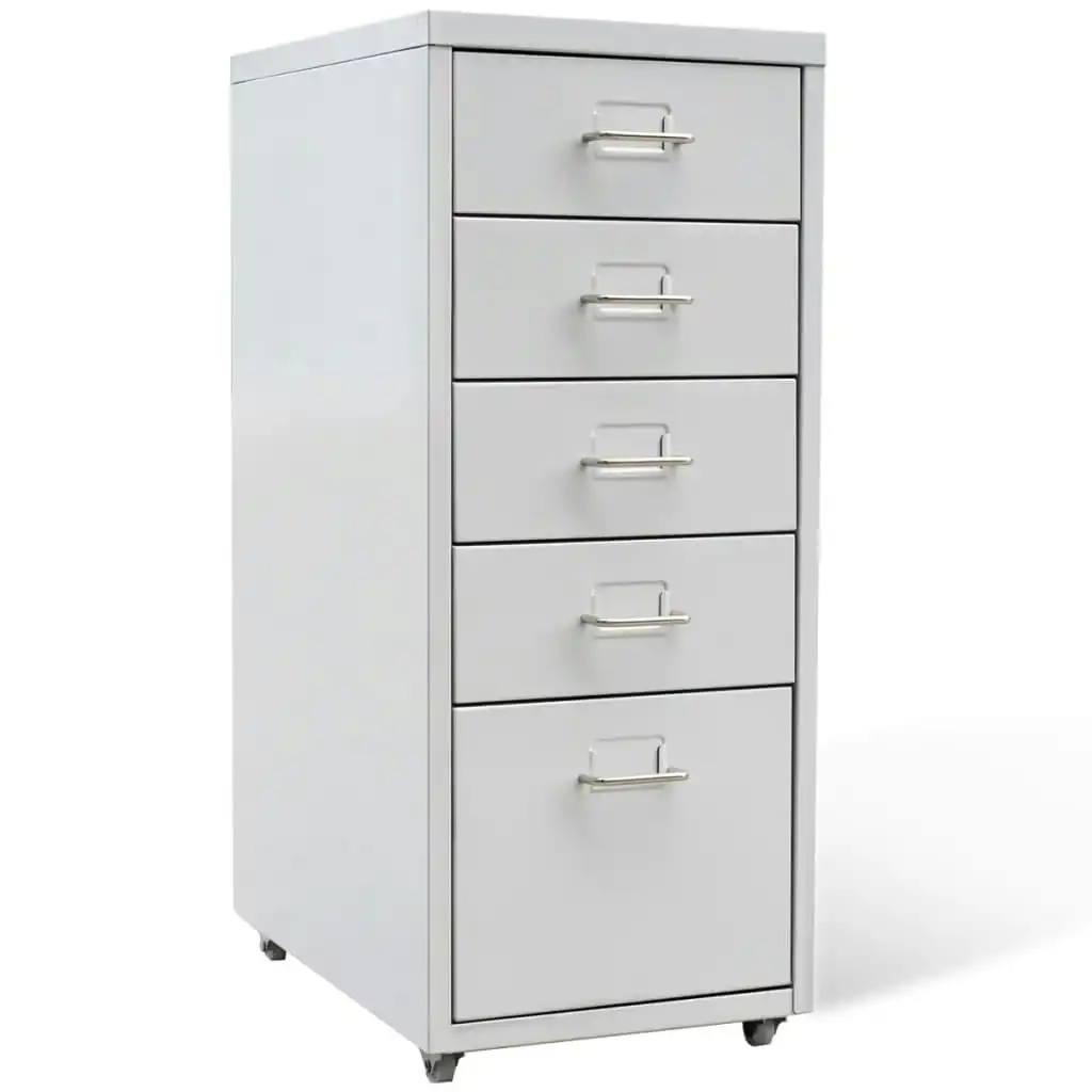 File Cabinet with 5 Drawers Grey 68.5 cm Steel 20122