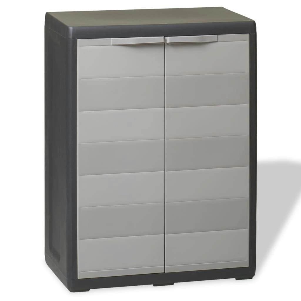 Garden Storage Cabinet with 1 Shelf Black and Grey 43707