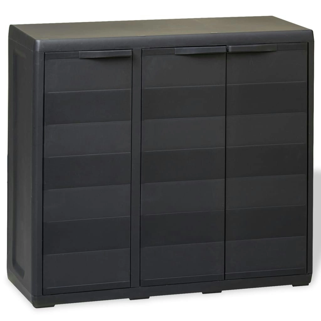 Garden Storage Cabinet with 2 Shelves Black 43704