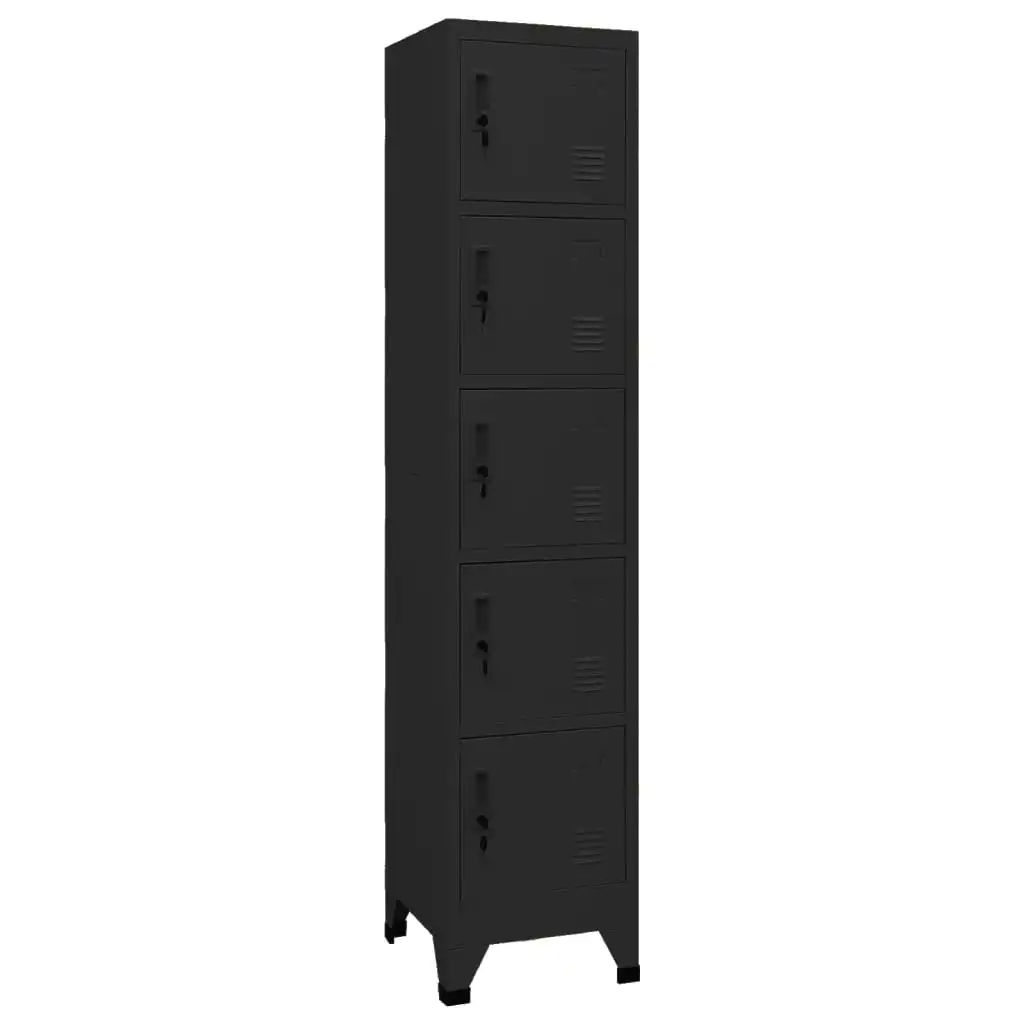 Locker Cabinet Black 38x40x180 cm Steel 339790