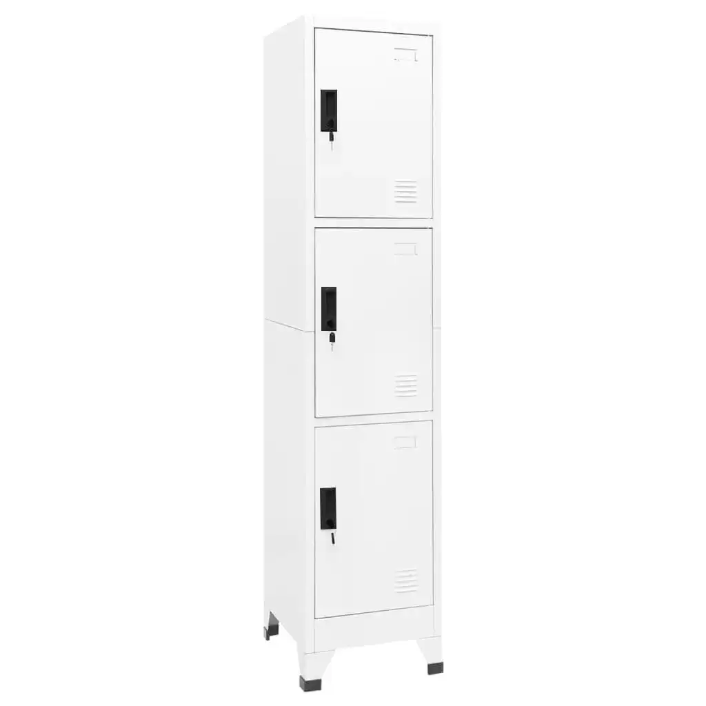 Locker Cabinet White 38x45x180 cm Steel 339780