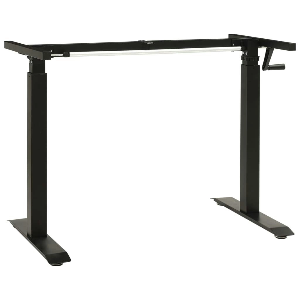 Manual Height Adjustable Standing Desk Frame Hand Crank Black 321719